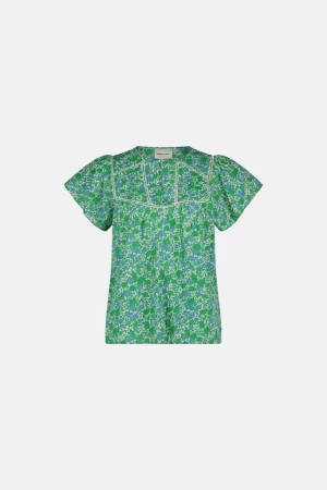 Fabienne Chapot Fabienne Chapot kristy top clt-257-top-ss24 T-shirt Korte mouw 0018 green apple/blue dre