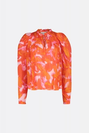 Fabienne Chapot Fabienne Chapot didi top clt-266-top-ss24 T-shirt Lange mouw 0015 mandarin orange/pink
