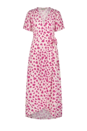 Fabienne Chapot Fabienne Chapot archana butterfly dress clt-117-drs-ss24 Jurk 0043 cream white/hot pink