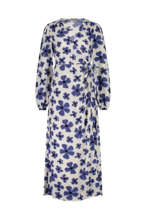 Fabienne Chapot Fabienne Chapot nia dress clt-118-drs-ss24 Jurk 0021 cream white/blue nig