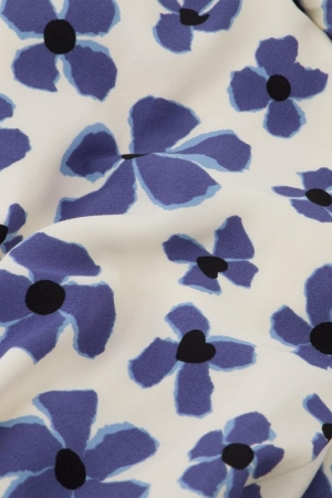 Fabienne Chapot Fabienne Chapot nia dress clt-118-drs-ss24 Jurk 0021 cream white/blue nig