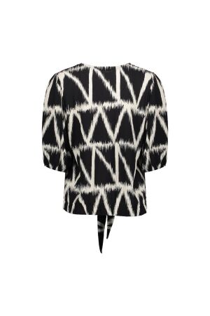 Geisha Geisha 43225-20 top T-shirt Korte mouw 999 black/sand