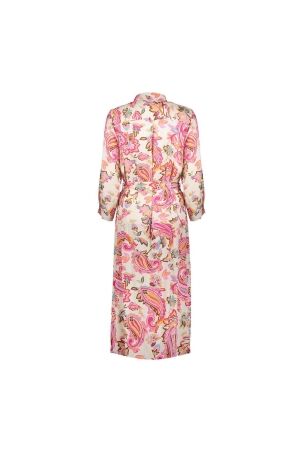 Geisha Geisha 47062-70 aop long blousedress Jurk 10 off-white/pink combi
