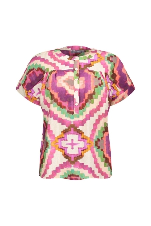 Geisha Geisha 43234-20 top T-shirt Korte mouw 445 fuchsia/soft green