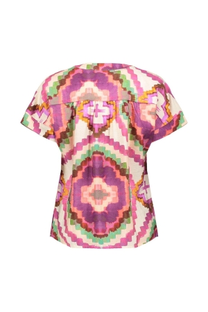 Geisha Geisha 43234-20 top T-shirt Korte mouw 445 fuchsia/soft green