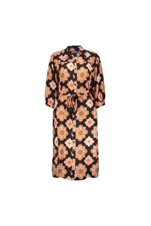 Geisha Geisha 47203-20 dress Jurk 999 black/orange