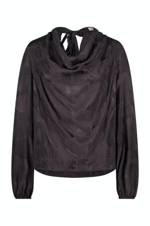 Studio Anneloes Studio Anneloes evita jacquard top 09340 T-shirt Lange mouw 8600 aubergine
