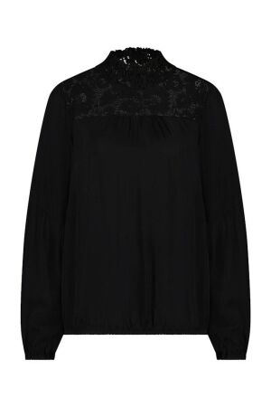 Studio Anneloes Studio Anneloes charlotte satin lace top 09306 T-shirt Lange mouw 9000 black 9000 black