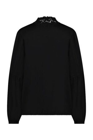 Studio Anneloes Studio Anneloes charlotte satin lace top 09306 T-shirt Lange mouw 9000 black