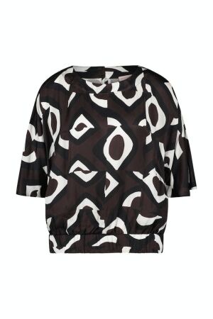 Studio Anneloes Studio Anneloes eefje satin eyes top 09362 T-shirt Korte mouw 8611 aubergine/offwhite 8611 aubergine/offwhite