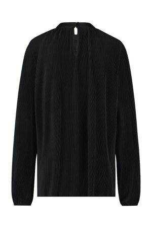 Studio Anneloes Studio Anneloes ayla plisse top 09368 T-shirt Lange mouw 9000 black