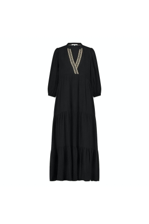Nukus Nukus sabrina dress vneck ss24123 Jurk 5 black
