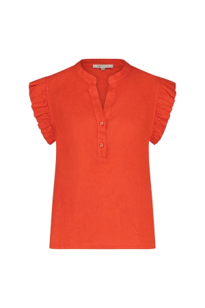 Nukus Nukus cosie top ss240166 T-shirt Korte mouw 61 coral