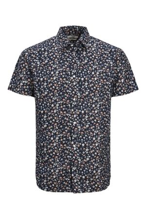 J&J Premium J&J Premium jprblasummer print shirt s/s ss24 sn 12251656 Overhemd night sky slim fit