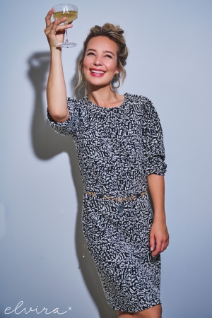 Elvira Casuals Elvira Casuals e5 23-030 dress alice Jurk 441 jacquard dot