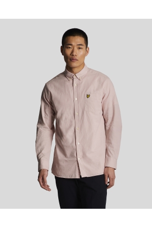 Lyle & Scott Lyle & Scott lw2004v cotton linen button down shirt Overhemd w488 light pink