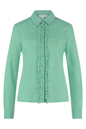 Tramontana Tramontana c22-11-401 blouse lace ruffle placket Blouse 005700-mint