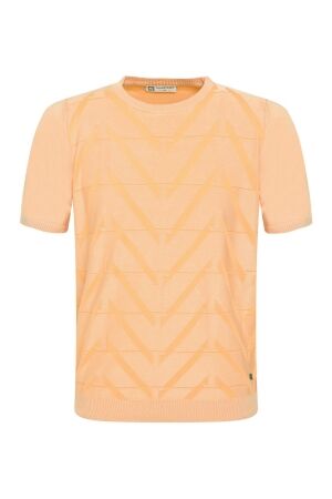 Gabbiano Gabbiano 154570 t-shirt knitted ss Print T-shirts 972 soft peach