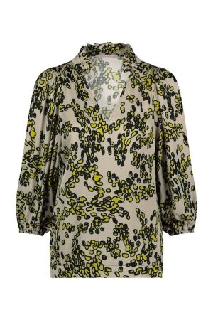 Studio Anneloes Studio Anneloes jacky satin coffee top 09399 T-shirt Korte mouw 1429 kit/ lime