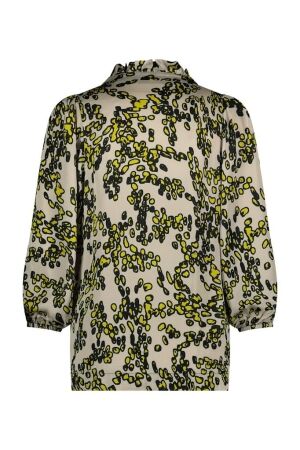 Studio Anneloes Studio Anneloes jacky satin coffee top 09399 T-shirt Korte mouw 1429 kit/ lime