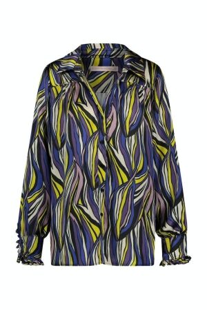Studio Anneloes Studio Anneloes toni satin leafs blouse 09423 Blouse 9997 multi color