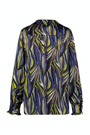 Studio Anneloes Studio Anneloes toni satin leafs blouse 09423 Blouse 9997 multi color