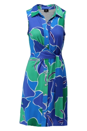K-Design K-Design mouwloze jurk met knopen en design y359 Jurk p766