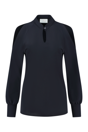 Helena Hart Helena Hart 7574 top harley transfer T-shirt Lange mouw marine