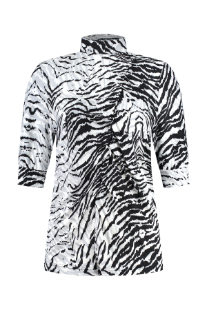 Helena Hart Helena Hart 7576clip top crush k.m. print clip T-shirt Korte mouw zwart/wit