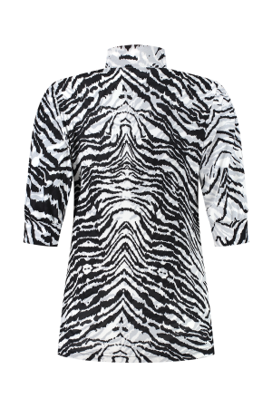 Helena Hart Helena Hart 7576clip top crush k.m. print clip T-shirt Korte mouw zwart/wit