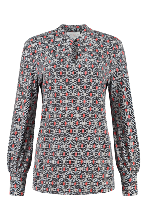 Helena Hart Helena Hart 7470disc top just print disc T-shirt Lange mouw abrikoos