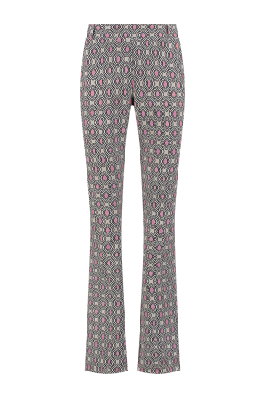 Helena Hart Helena Hart 7512disc broek flair print disc Flared pink