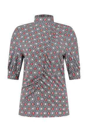 Helena Hart Helena Hart 7576disc top crush k.m. print disc T-shirt Korte mouw abrikoos