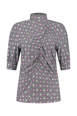 Helena Hart Helena Hart 7576disc top crush k.m. print disc T-shirt Korte mouw pink
