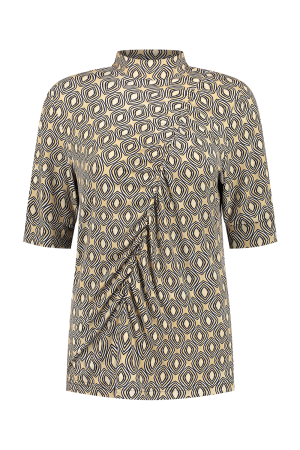 Helena Hart Helena Hart 7576disc top crush k.m. print disc T-shirt Korte mouw sand