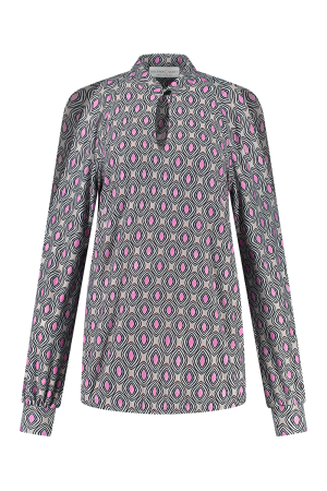 Helena Hart Helena Hart 7575disc top harley print disc T-shirt Lange mouw pink
