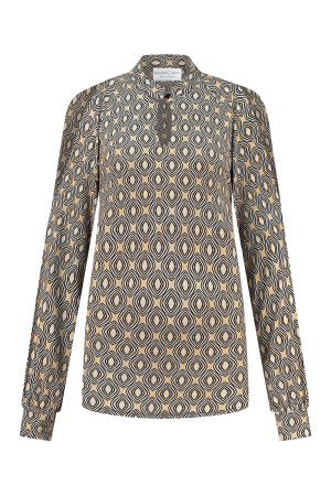 Helena Hart Helena Hart 7575disc top harley print disc T-shirt Lange mouw sand