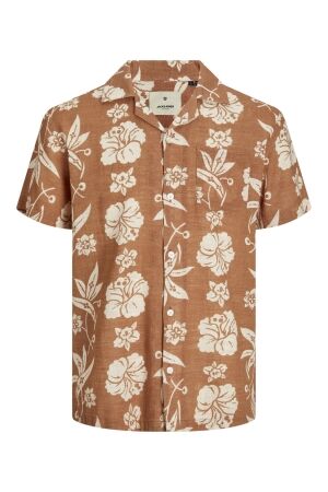 J&J Premium J&J Premium jprbluflores print shirt s/s 12254951 Overhemd sunburn comfort fit