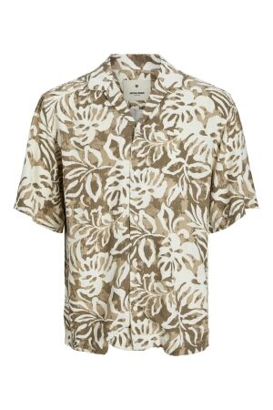 J&J Premium J&J Premium jprblurexton print shirt s/s 12254991 Overhemd tannin relaxed fit
