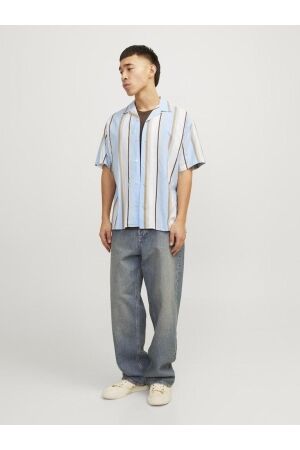 J&J Premium J&J Premium jprblapalma resort shirt s/s sn 12252948 Overhemd palace blue relaxed fit