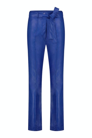 Studio Anneloes Studio Anneloes mita faux leather trousers 09463 Broek 6608 azure