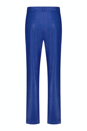Studio Anneloes Studio Anneloes mita faux leather trousers 09463 Broek 6608 azure