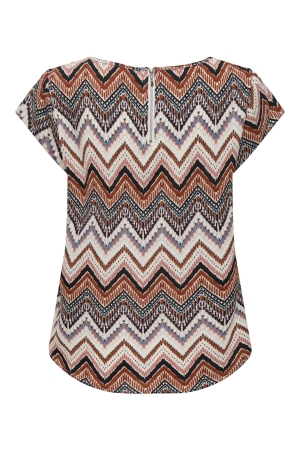 Only Only onlvic s/s aop top noos ptm 15161116 T-shirt Korte mouw cloud dancer arabian zigzag