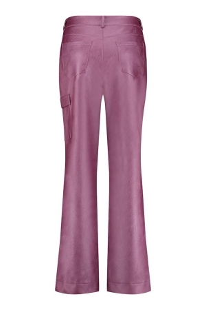 Studio Anneloes Studio Anneloes selina metallic leather trousers 09627 Broek 5200 purper