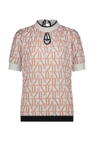 ZIP73 ZIP73 z24/523/02/650 top km all-over print T-shirt Korte mouw 650 rosé