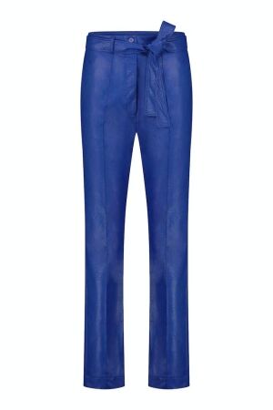 Studio Anneloes Studio Anneloes mita faux leather trousers 09463 Broek 6608 azure