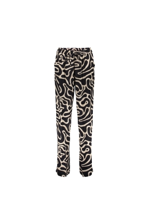 Geisha Geisha pants aop bicolor 41383-70 Broek 999 black/sand