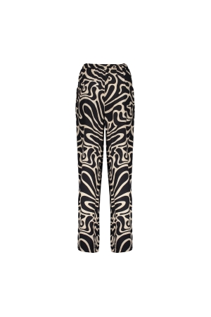 Geisha Geisha pants aop bicolor 41383-70 Broek 999 black/sand