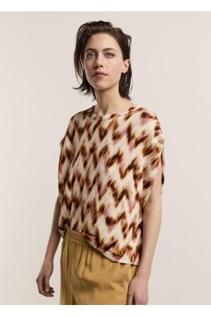 SUMMUM SUMMUM top blurred zig zag print 3s5023-30620 T-shirt Korte mouw 120 multicolour