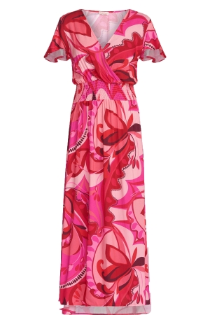 Maicazz Maicazz su24.40.021 jeisha - jurk Jurk flowers pink - d7